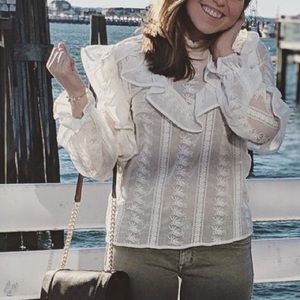 White Ruffle Designer Blouse